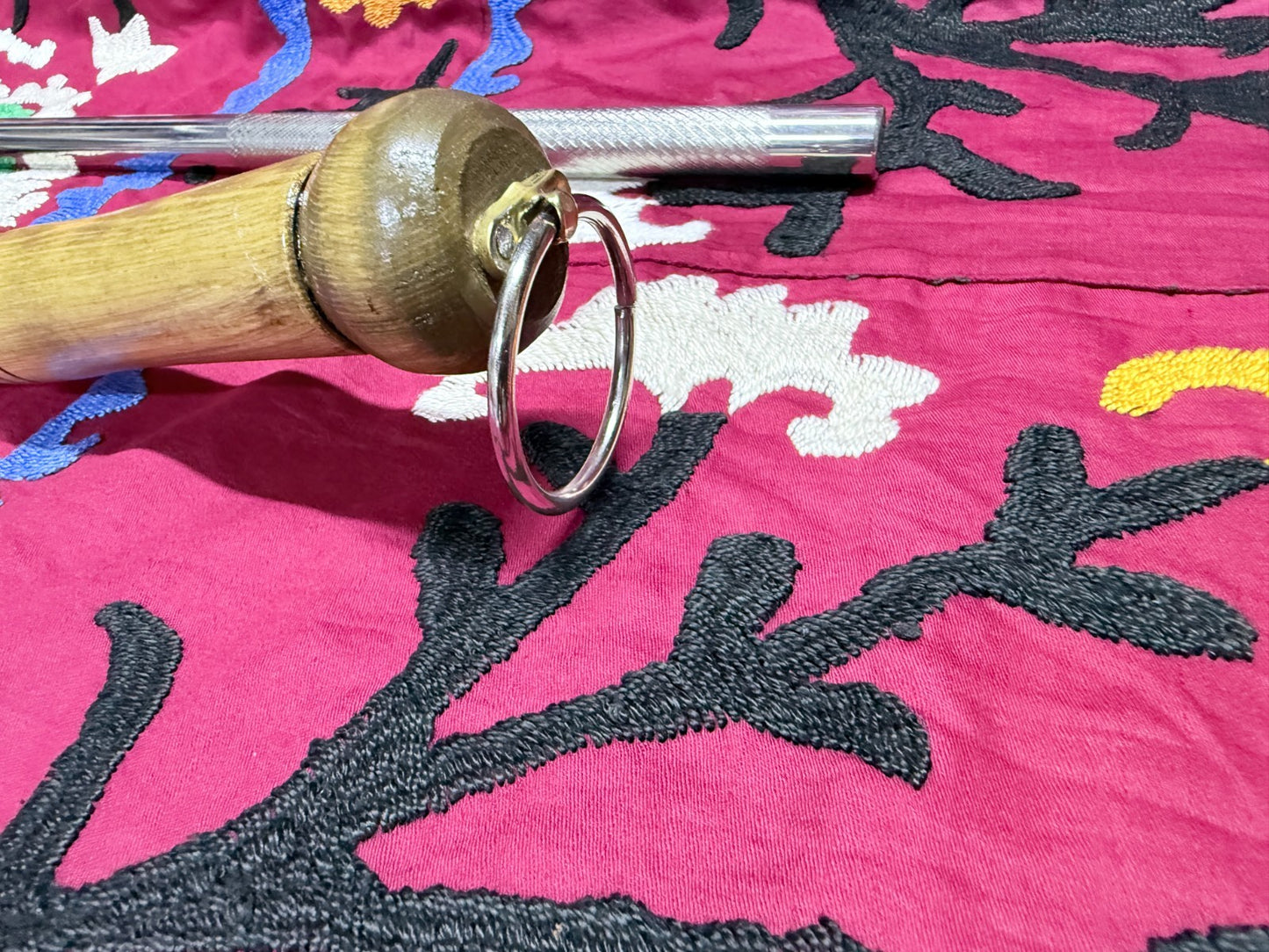 Lot of 2 Handmade Stainless Steel Skimmers –  Wooden Handle Kitchen Tools Uzbek2