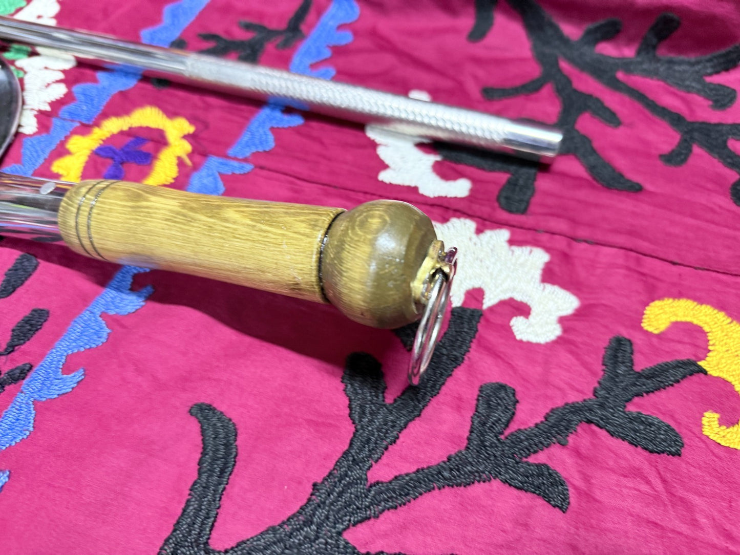 Lot of 2 Handmade Stainless Steel Skimmers –  Wooden Handle Kitchen Tools Uzbek2